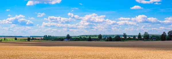 云彩上的风景和美丽的田野 — 图库照片