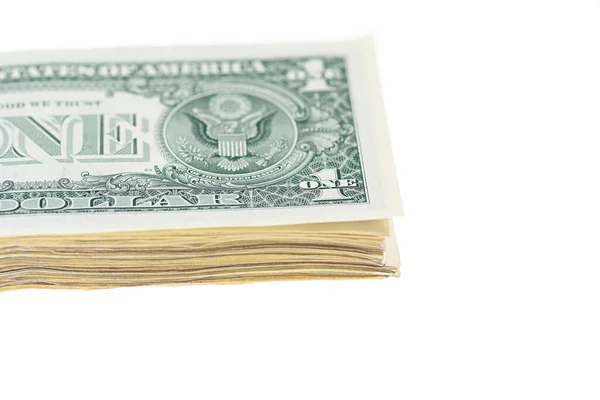 Банкноты Доллару Изолированные Белом Фоне — стоковое фото