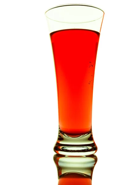 View Glass Red Liquid White Background — Stock Photo, Image