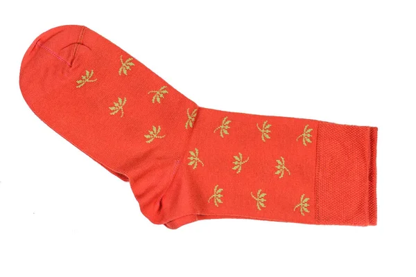 Chaussettes Coton Rouge Pour Hommes Avec Motif Isolé Sur Fond — Photo