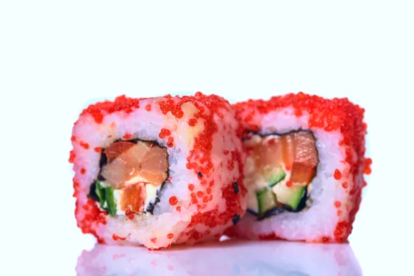 Rolar Sushi Close Fundo Leve — Fotografia de Stock