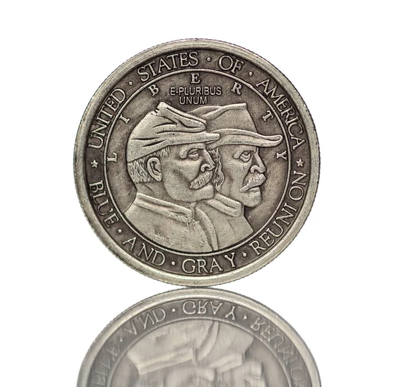 Старовинні Американські Монети Ізольовані Білому Тлі — стокове фото