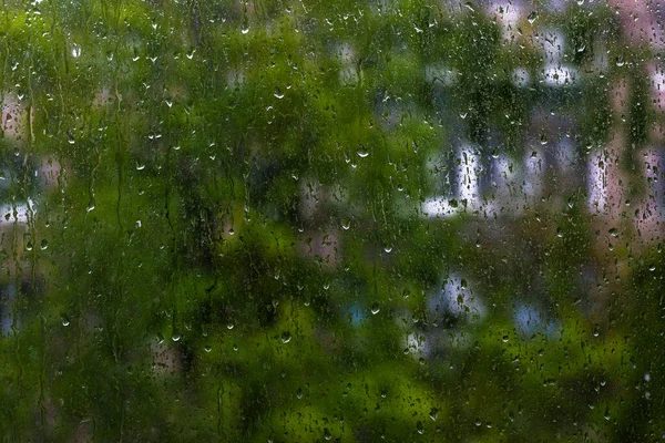 Krople Szkło Podczas Ulewnego Deszczu — Zdjęcie stockowe