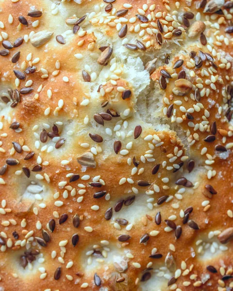 Focaccia Med Sesamfrön — Stockfoto