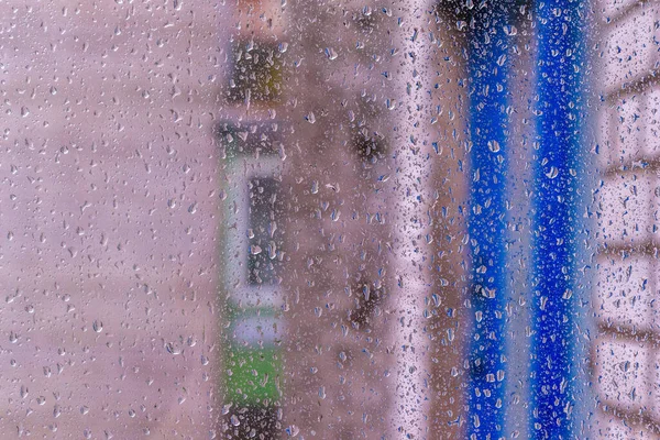 Gotas Vidrio Durante Las Fuertes Lluvias — Foto de Stock