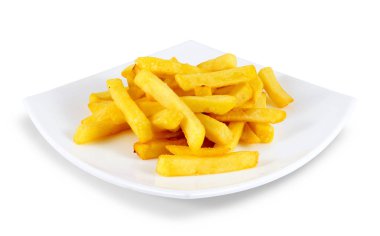 izole tabakta patates kızartması