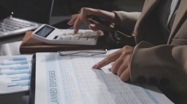 İş kadını ofiste çalışıyor..