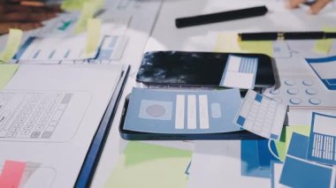 ofiste çalışan iş adamlarının yakın çekim