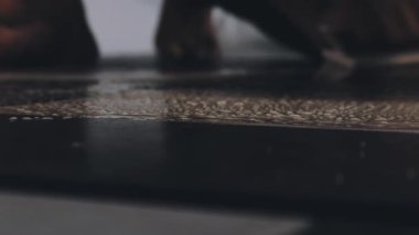 abstract blurred background. black color of the year in the kitchen.