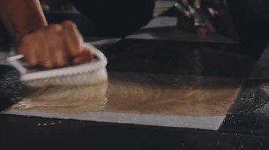 making to chocolate in a sweet shop
