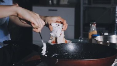 chef preparing cooking in a kitchen. cooking concept