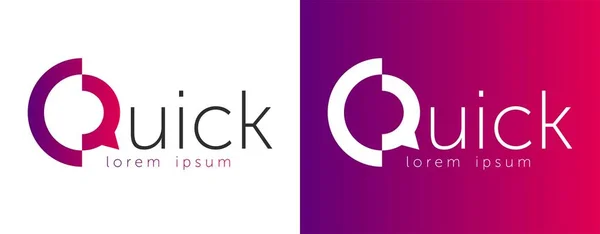 Hızlı harf vektör çizim logosu. Q. harf Q logosuyla hızlı tasarım logosu