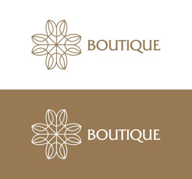 çiçekli butik logo ikonu vektör şablonu