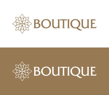 çiçekli butik logo ikonu vektör şablonu