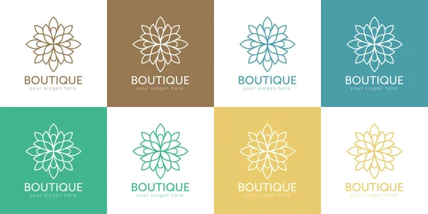çiçekli butik logo ikonu vektör şablonu