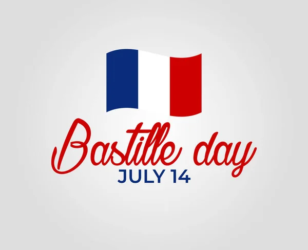 Flat design greeting card for the French National Day, July 14, Bastille Day. — Stock Vector