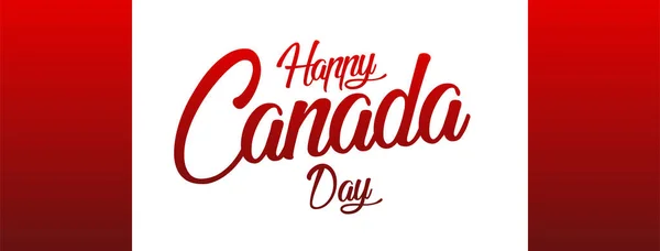 Hand lettering Happy Canada Day. Typographic design. For banner, invitation, print, advertising, poster, party, greeting card. Vector Illustration. — Stock Vector