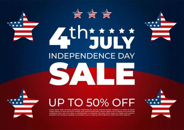 Independence day of the usa sale banner template design — Stock Vector