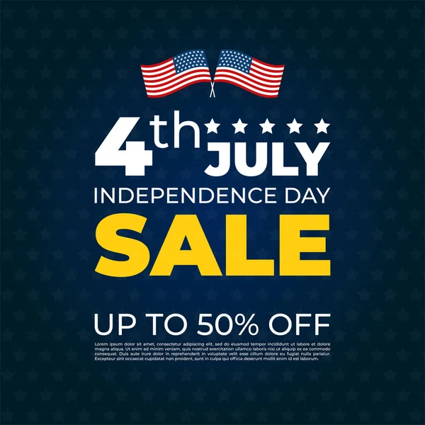 Den nezávislosti Usa prodej nápis šablony návrhu — Stockový vektor