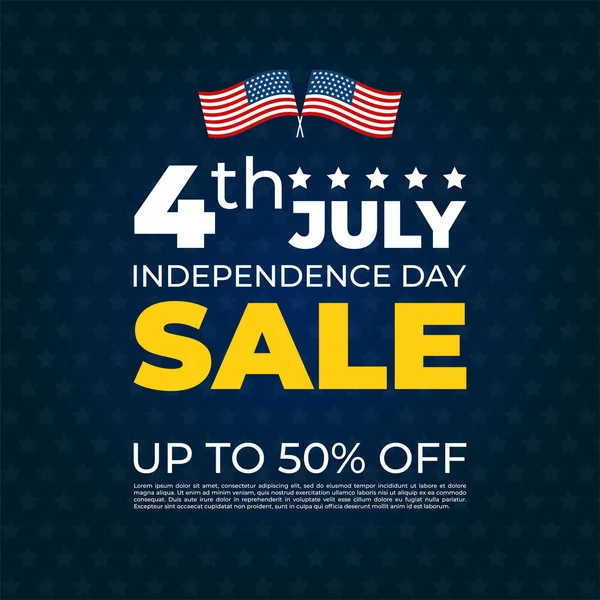 Independence day of the usa sale banner template design — Stock Vector