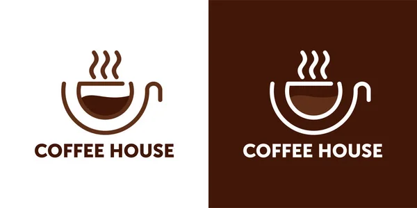 Πρότυπο λογότυπο καφέ με στυλιζαρισμένο κύπελλο. σχεδιασμός λογότυπου καφέ — Διανυσματικό Αρχείο
