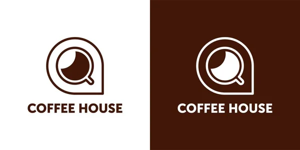 Kaffee-Logo-Vorlage mit stilisierter Tasse. Kaffee-Logo-Design — Stockvektor