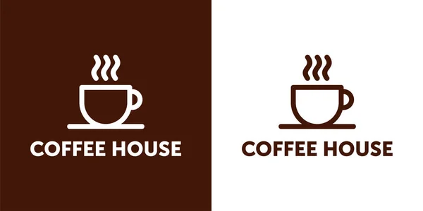 Koffie logo template met gestileerde beker. koffielogo ontwerp — Stockvector