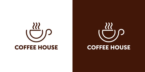 Plantilla de logotipo de café con taza estilizada. diseño del logotipo de café — Archivo Imágenes Vectoriales