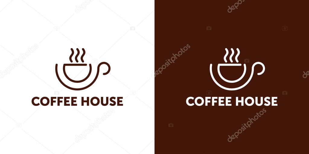 coffee logo template with stylized cup. coffee logo design