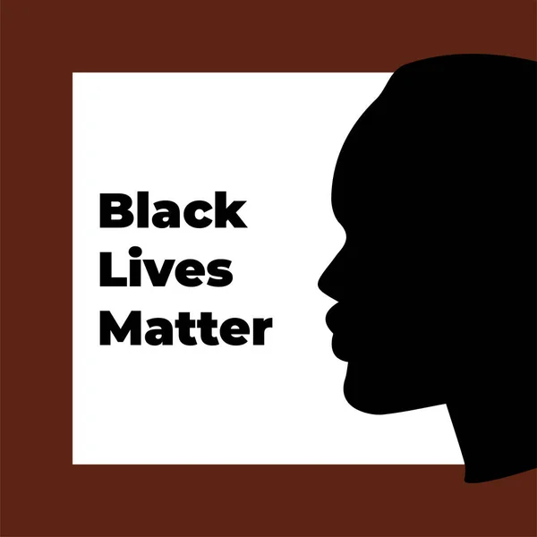 Vector illustration with the text Black Lives Matter . Silhouette of a black man. — Stock Vector