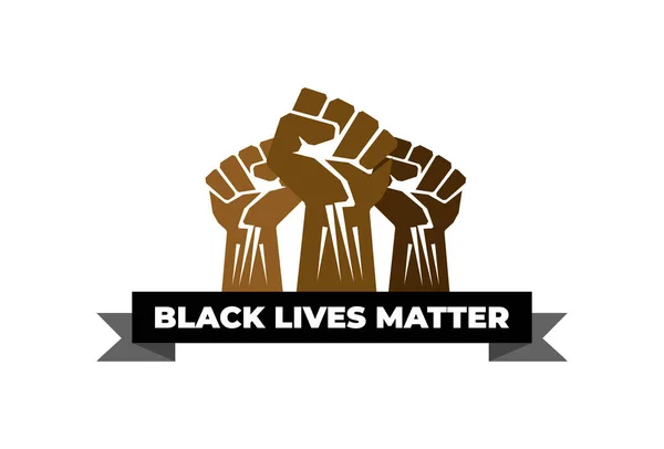 Stop racism. Black lives matter. African American arm gesture. Anti discrimination, help fighting racism poster, Politics tolerance acceptance banner concept. People equality united template in vetor. — Stock Vector