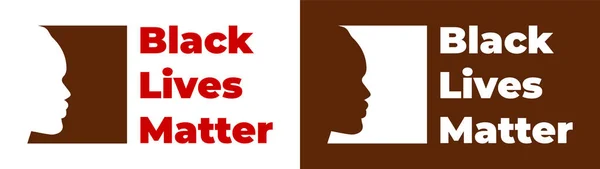 Ilustracja wektora z tekstem "Black Lives Matter". Sylwetka czarnego mężczyzny. — Wektor stockowy