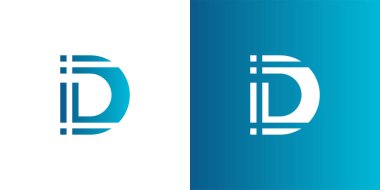 D harfi logosu. Alfabe logosu vektör tasarımı.