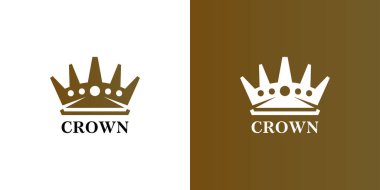 Geometric Vintage Creative Crown soyut Logo tasarım vektör şablonu. Kraliyet Logosu Kraliyet Kraliçesi konsept sembolü Logotype konsept simgesi.