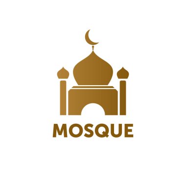 Modern İslami Cami Logosu - Zarif Kahverengi Cami Silüeti