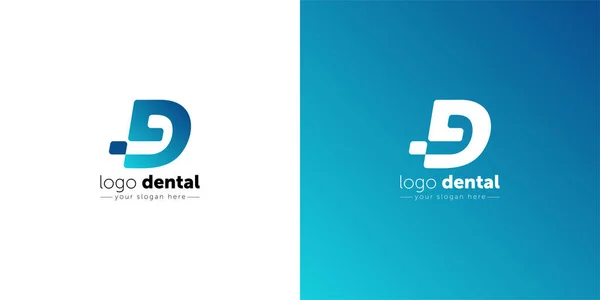 Modelo de design de logotipo dental. carta d símbolo criativo. Ícone do vetor da clínica dentária . — Vetor de Stock