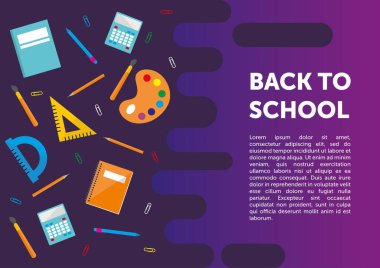 Okul ve Eğitim Şablon Afişleri Ayarlandı. Modern Düz Stil Tasarım Vektör Tanıtımı Bilgi Bilimi Üniversitesi ve Üniversite Tanıtımı için Brand Identity. Renkli Desen