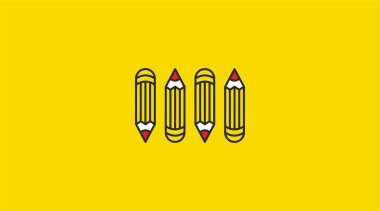 Okul gereçleri seti, vektör illüstrasyonu ile okula geri dön.