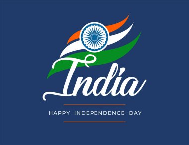 Bağımsızlık Günü 'nüz kutlu olsun Hindistan, Vektör illüstrasyonu, 15 Ağustos için Flyer tasarımı.