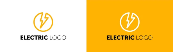 Güç-vektör logosu tasviri. Şimşek elektrik işareti. Tasarım ögesi.