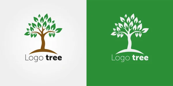 Yeşil ağaç vektör logosu tasarım şablonu. Bitki, doğa ve ekoloji — Stok Vektör