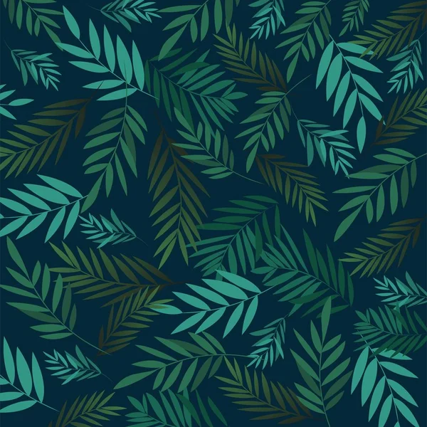 Leaves of palm tree. Seamless pattern. Vector background. — Stock Vector