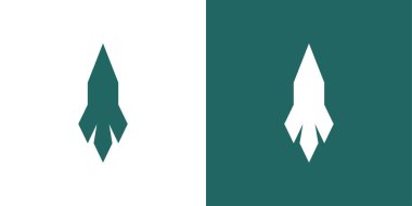 Roket logosu tasarımı. Vektör logot şablonu. İşiniz için logo