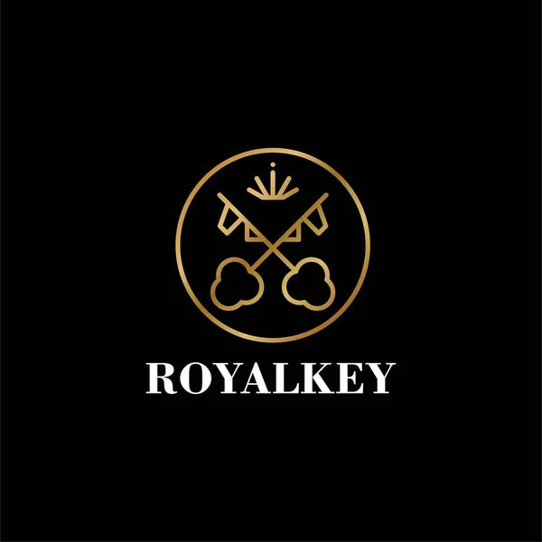 Λογότυπο royalkey. Στοιχείο σχεδιασμού διανυσματικού λογότυπου. Ακίνητα, κλειδιά, σπίτι, σπίτι — Διανυσματικό Αρχείο