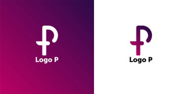 P Harfi Soyut Vektör Logo Tasarım Şablonu. Yaratıcı Tipografik Kavram Simgesi