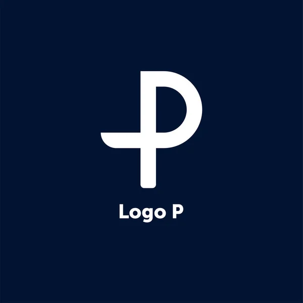 P 문자 Vector Logo Design Template. 창조적 인 타이포그래피 개념의 모순 — 스톡 벡터