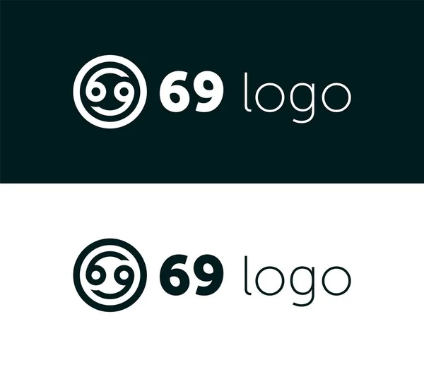 Desenho do ícone do logotipo 69. Carta, Número, Ilustração - Vetor — Vetor de Stock