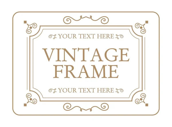 Vintage lijst. Vintage Ornament wenskaart Vector Template. Retro Luxe Uitnodiging, Koninklijk Certificaat. — Stockvector