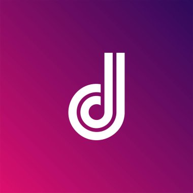 D harfi logo tasarım şablonu. Hızlı vektör alışılmadık harf. Uygulamanız veya şirketiniz için vektör tasarım şablonu ögeleri.