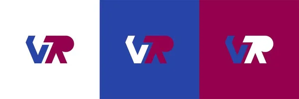 VR:s ursprungliga företagskopplade brevlogotyp. Vr logotyp design — Stock vektor